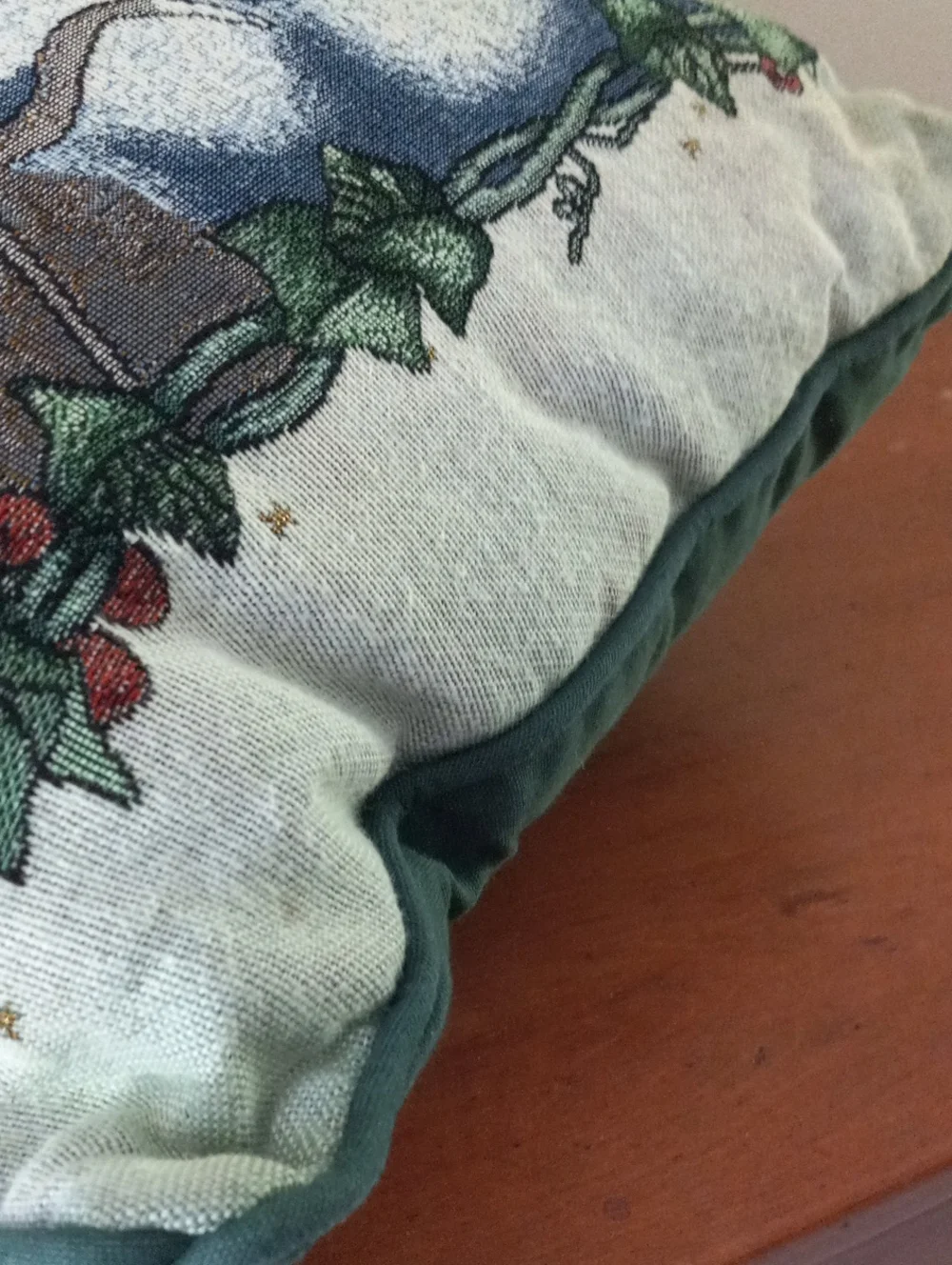 Holiday Mouse Decorative Throw Pillow - Green, Red, Cream
